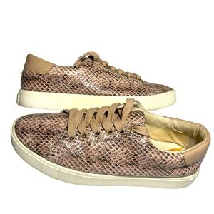 Sam Edelman Ethyl Faux Leather Snakeskin Print Pink Sneakers Sz 9.5